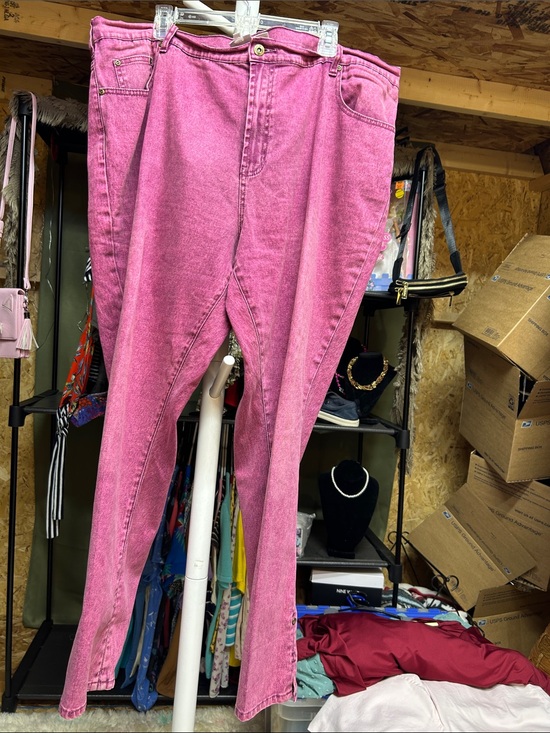 DG2 by Diane Gilman Denim - DG2 by Diane Gilman Pink High-Rise Skinny Jeans Size 24W